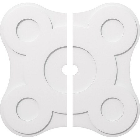 Ekena Millwork Luna Architectural Grde PVC Contemporary Ceiling Medallion, Two Piece, 38"OD x 3"ID x 13 1/4"C x 1"P CMP38LA2-03000